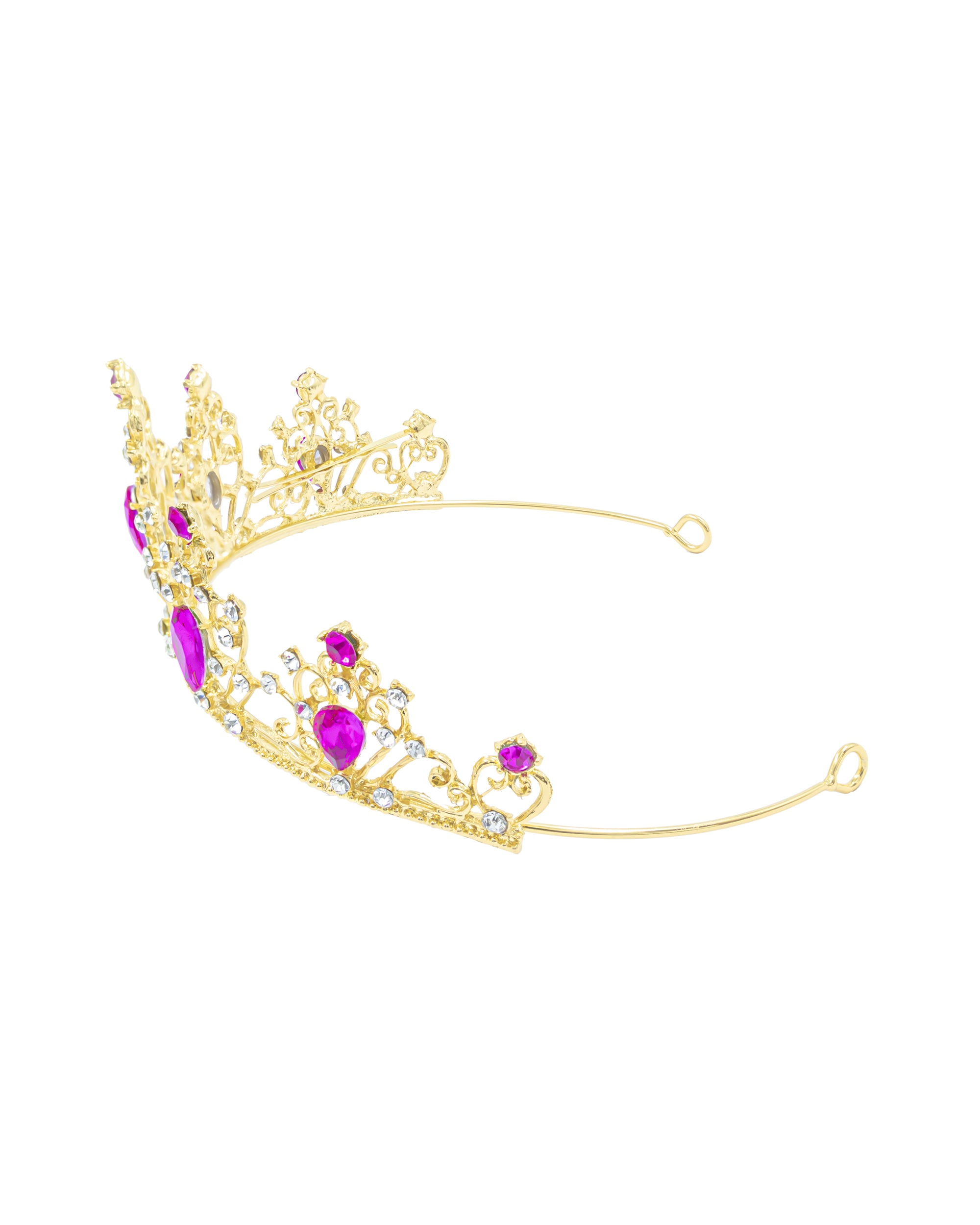 Corona Dorada de Diadema con piedras  - M155 Oro Laminado
