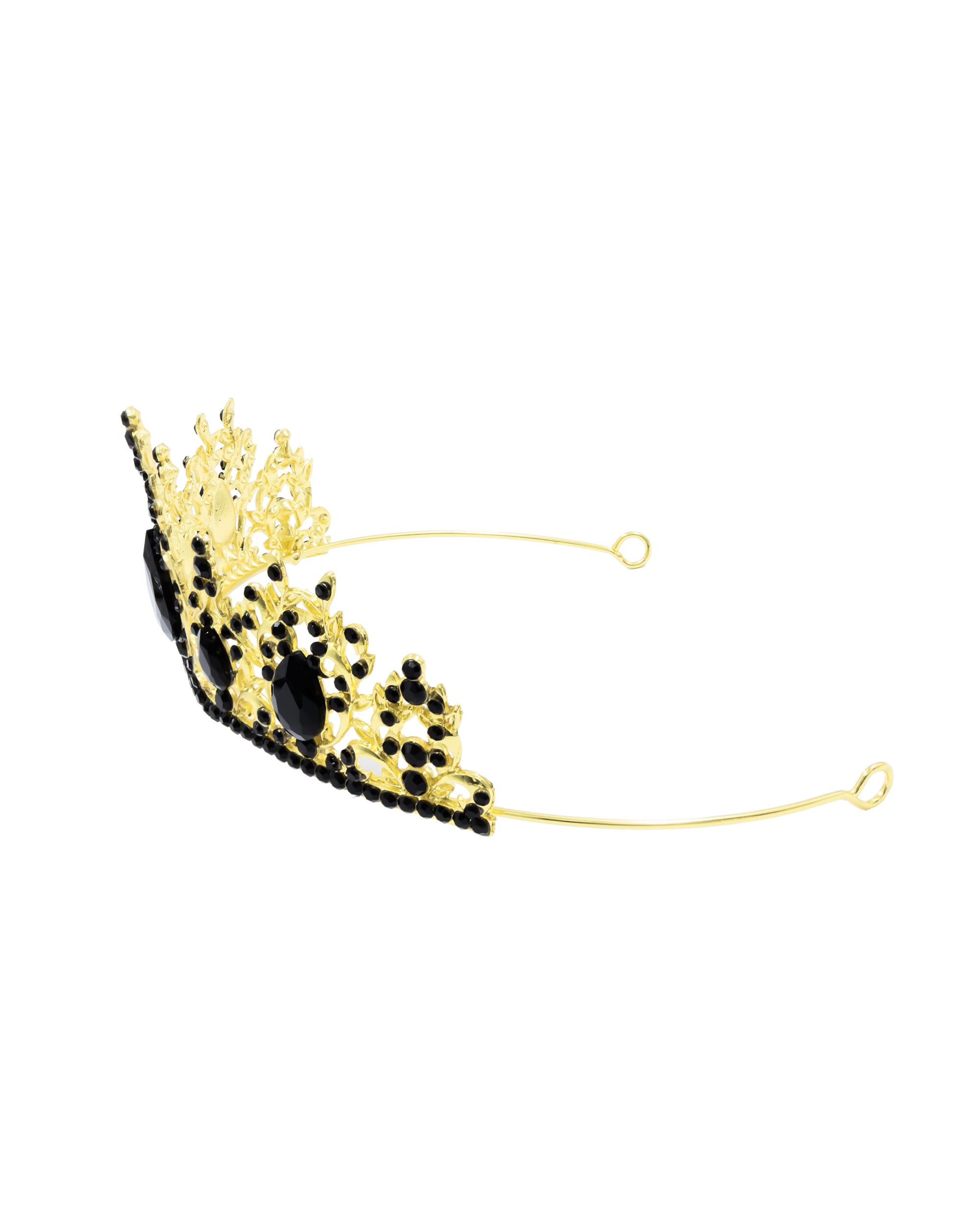 Corona Dorada de Diadema con piedras  - M144 Oro Laminado
