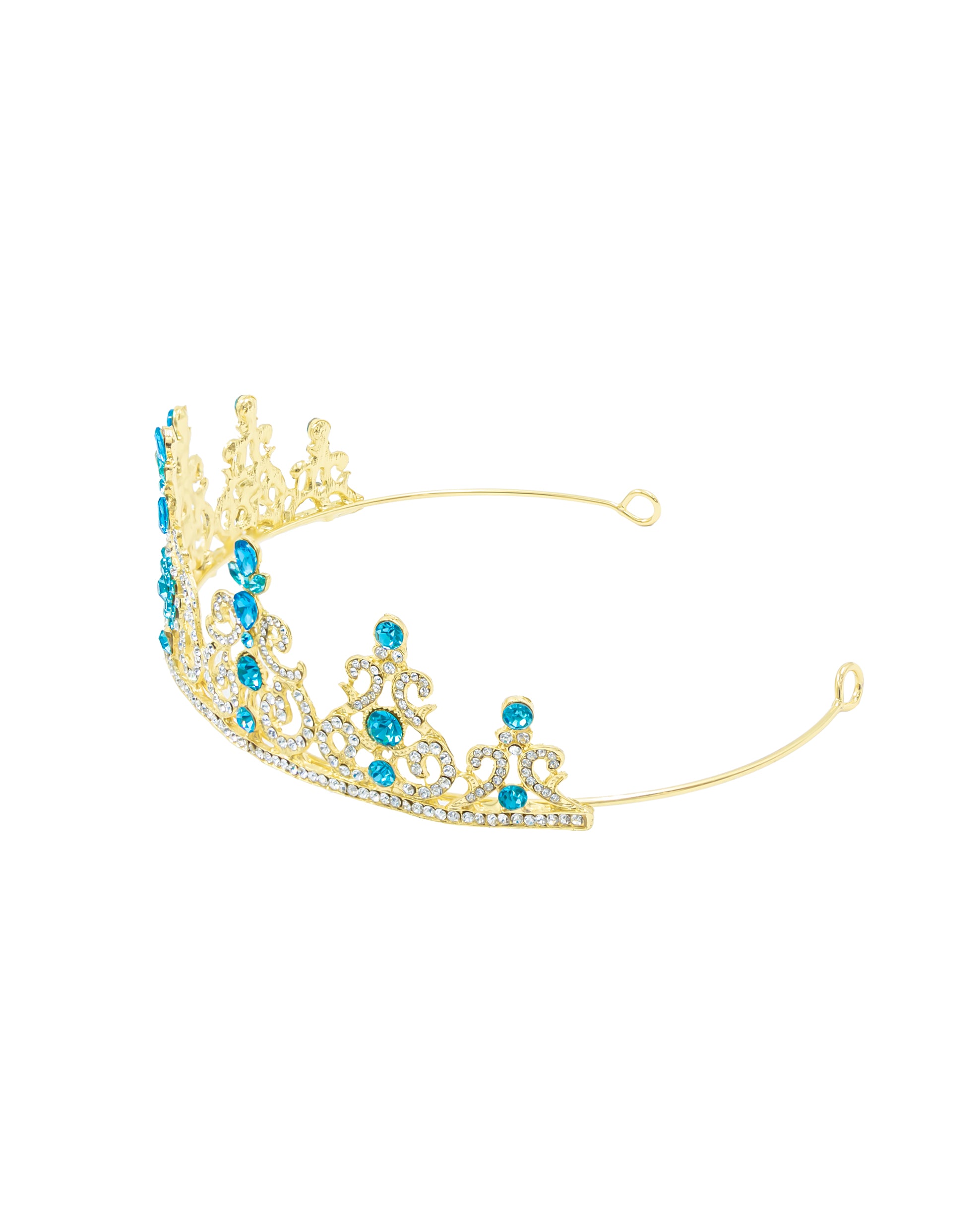 Corona Dorada de Diadema con piedras  - M159 Oro Laminado