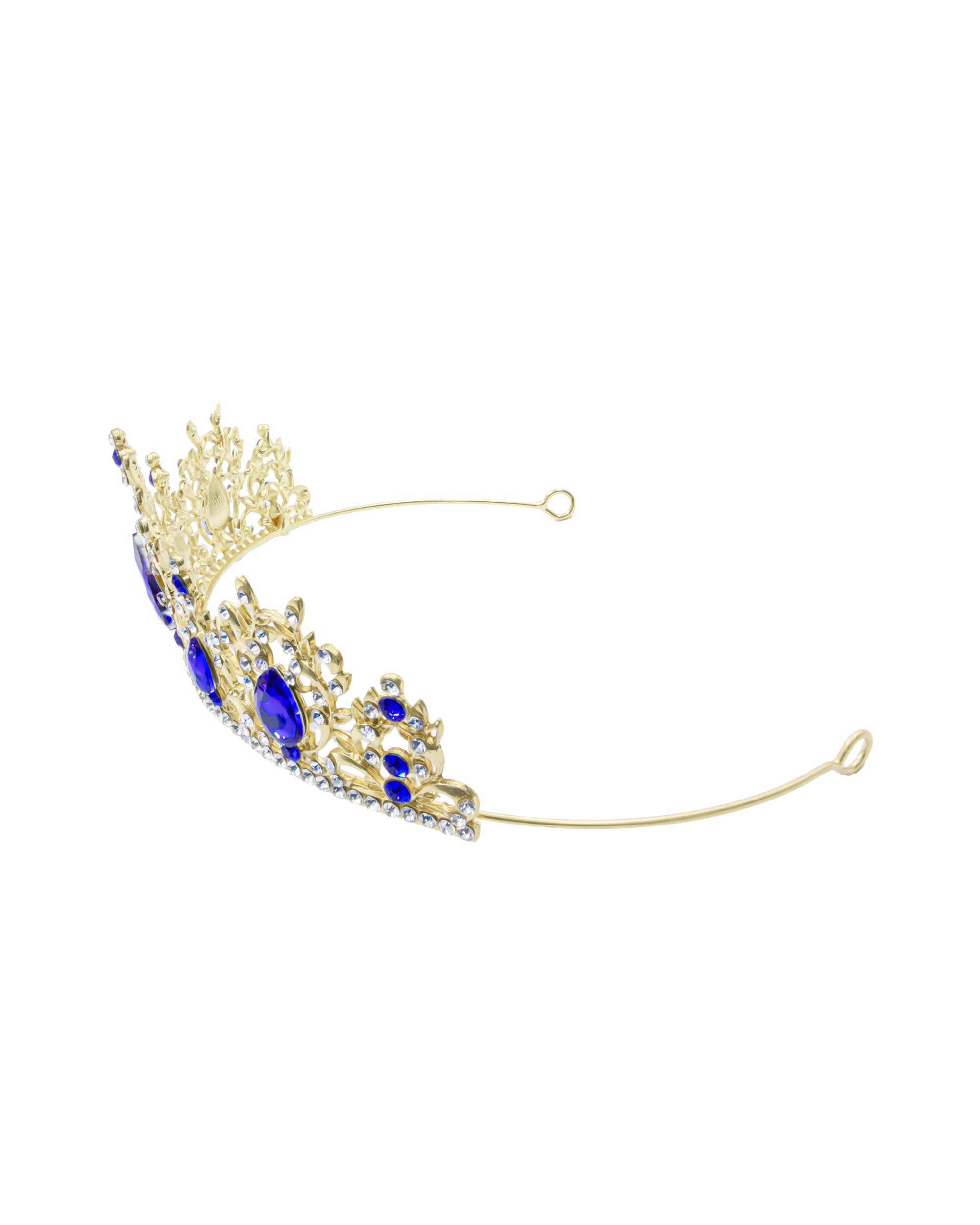Corona Dorada de Diadema con piedras  - M215 Oro Laminado