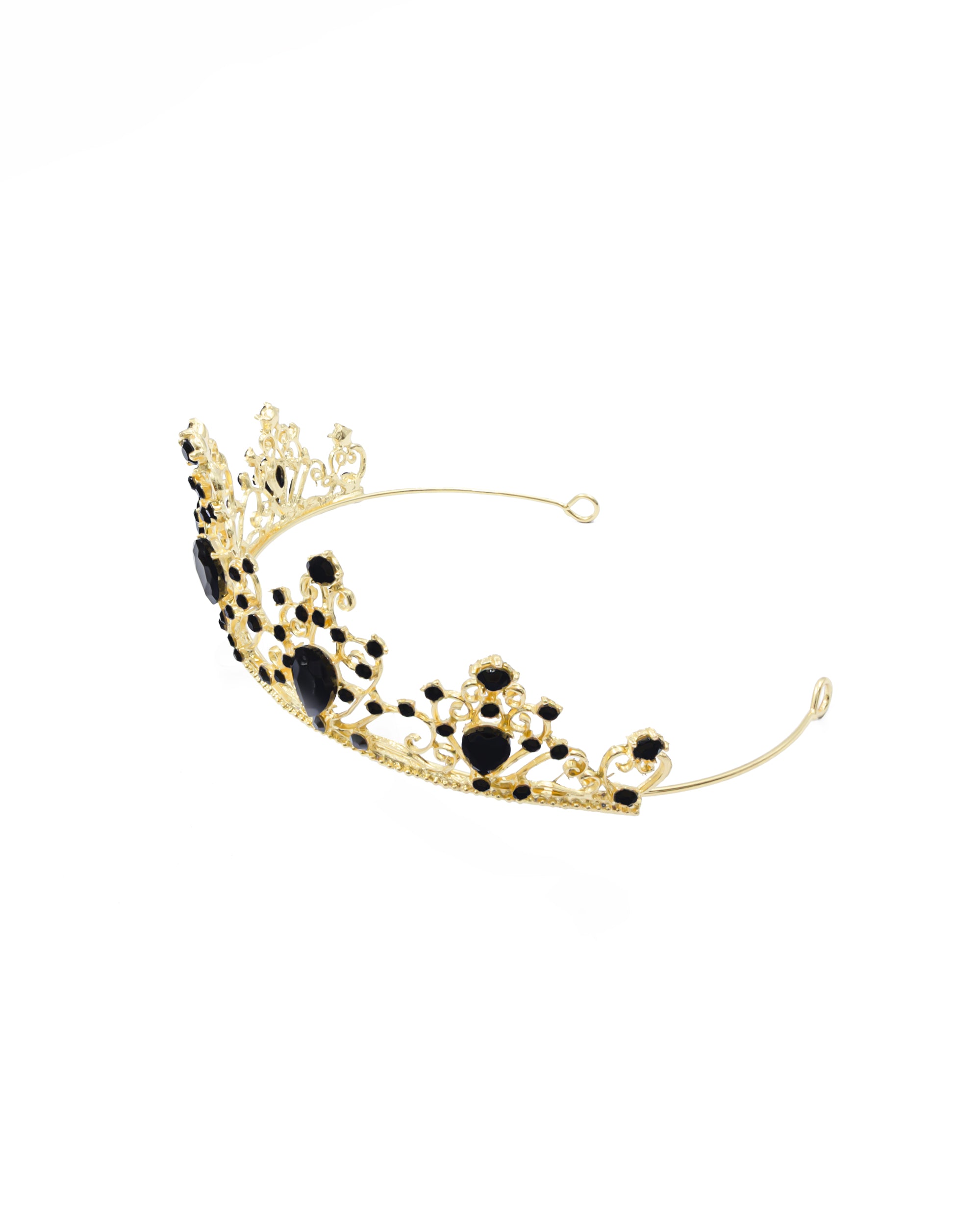 Corona Dorada de Diadema con piedras  - M231 Oro Laminado