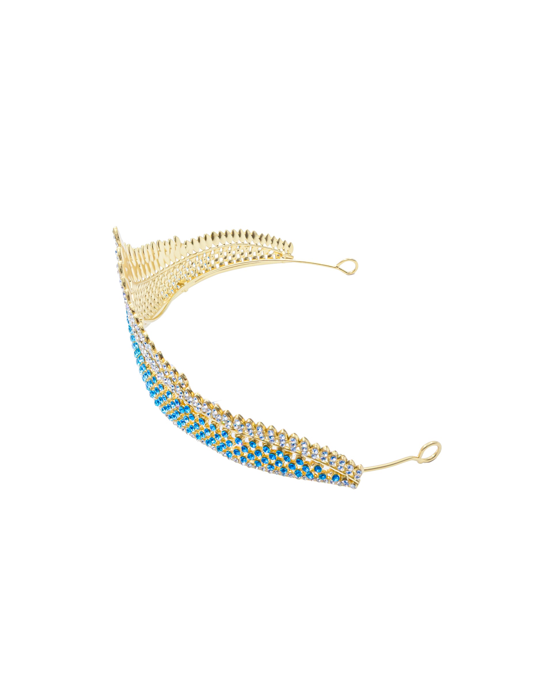 Corona Dorada de Diadema con piedras  - M236 Oro Laminado