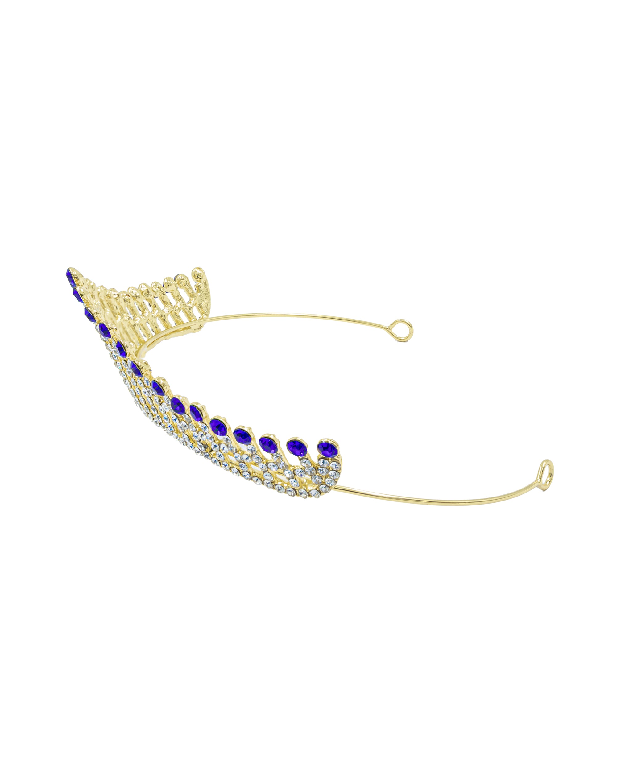 Corona Dorada de Diadema con piedras  - M152 Oro Laminado