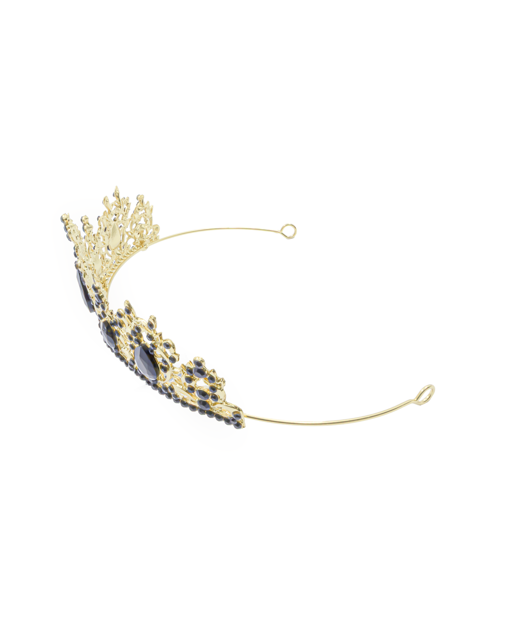 Corona Dorada de Diadema con piedras  - M246 Oro Laminado