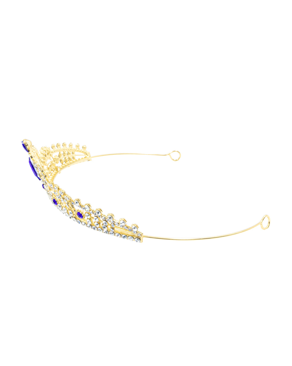 Corona Dorada de Diadema con piedras  - M126 Oro Laminado