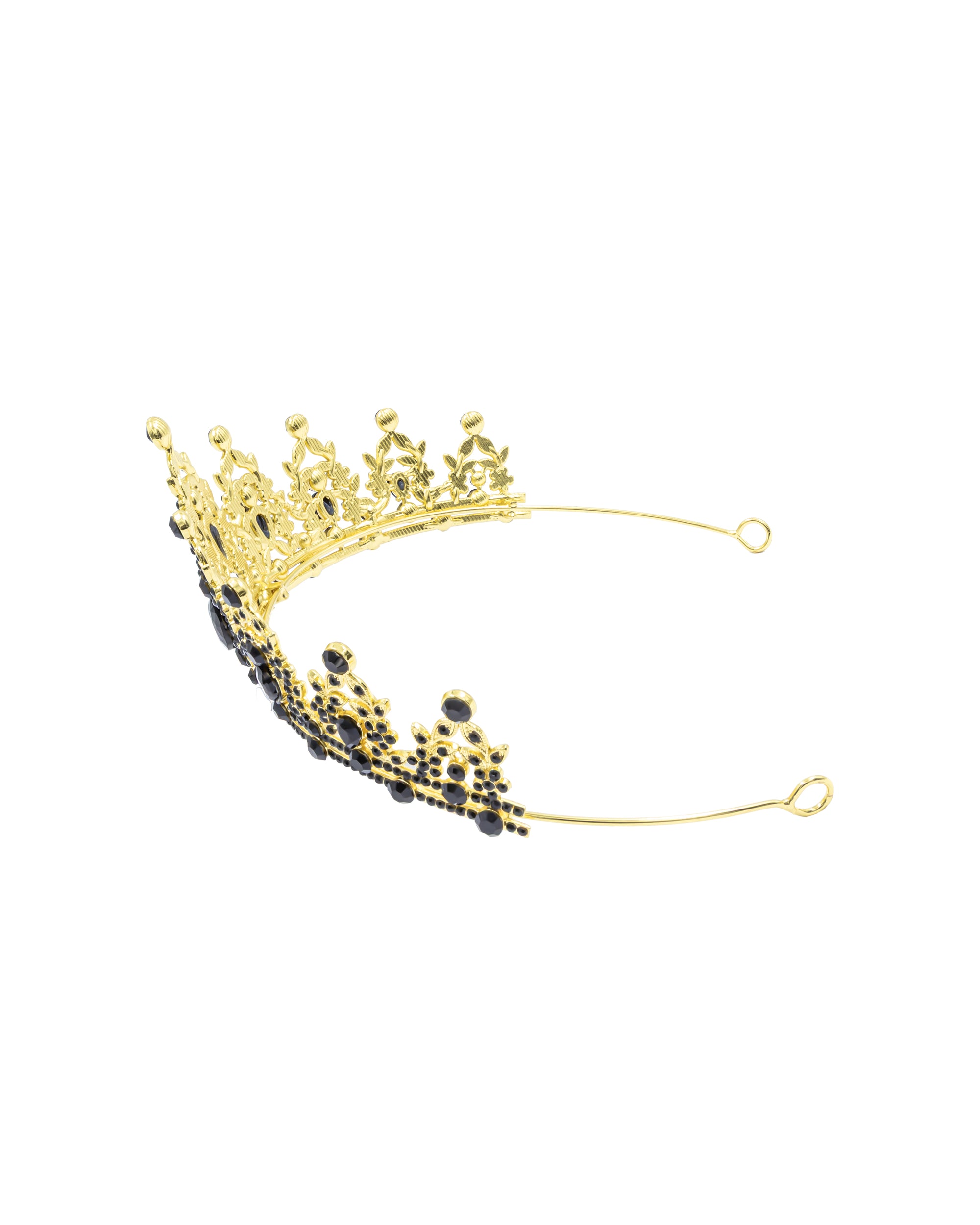 Corona Dorada de Diadema con piedras  - M135 Oro Laminado