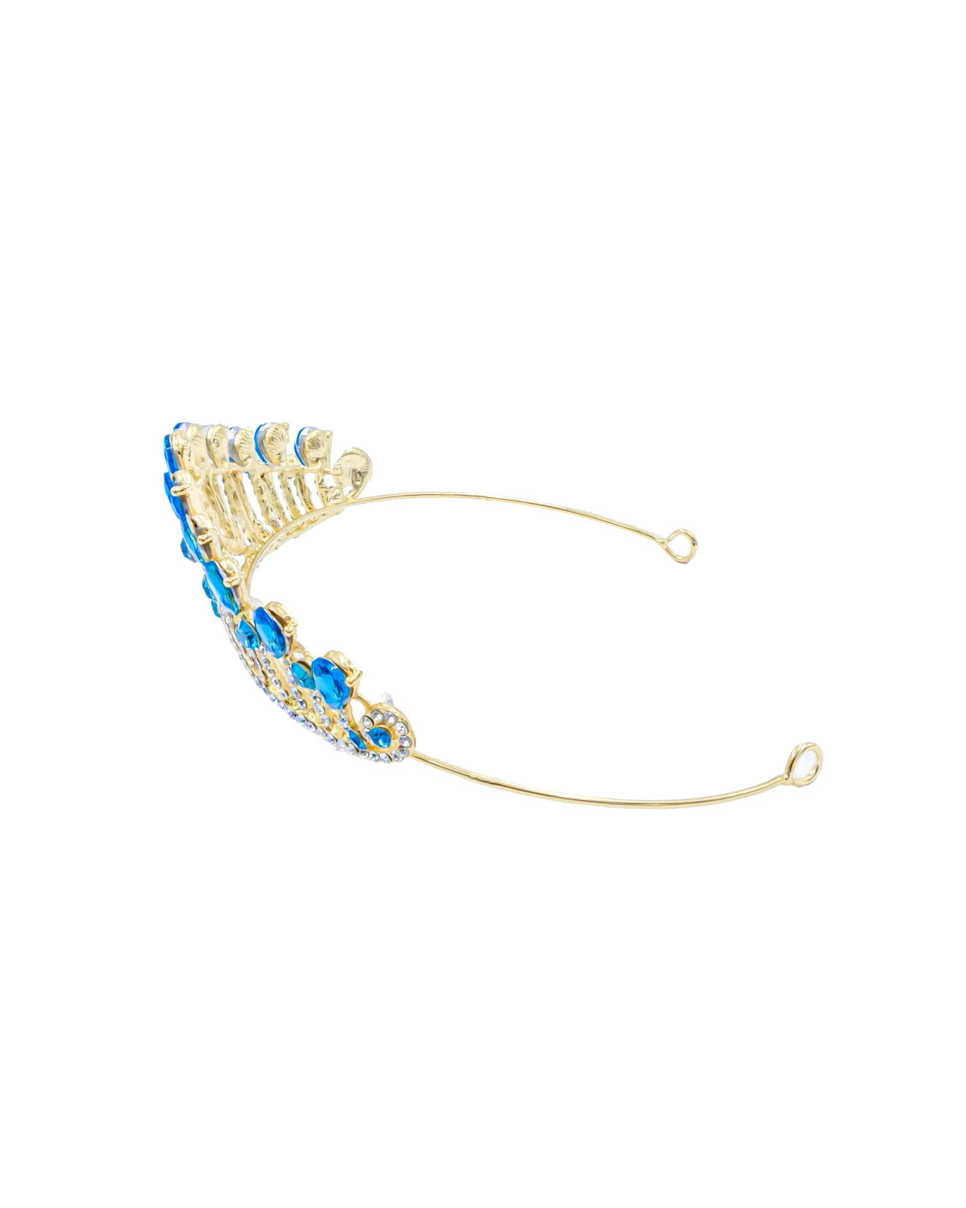 Corona Dorada de Diadema con piedras  - M195 Oro Laminado