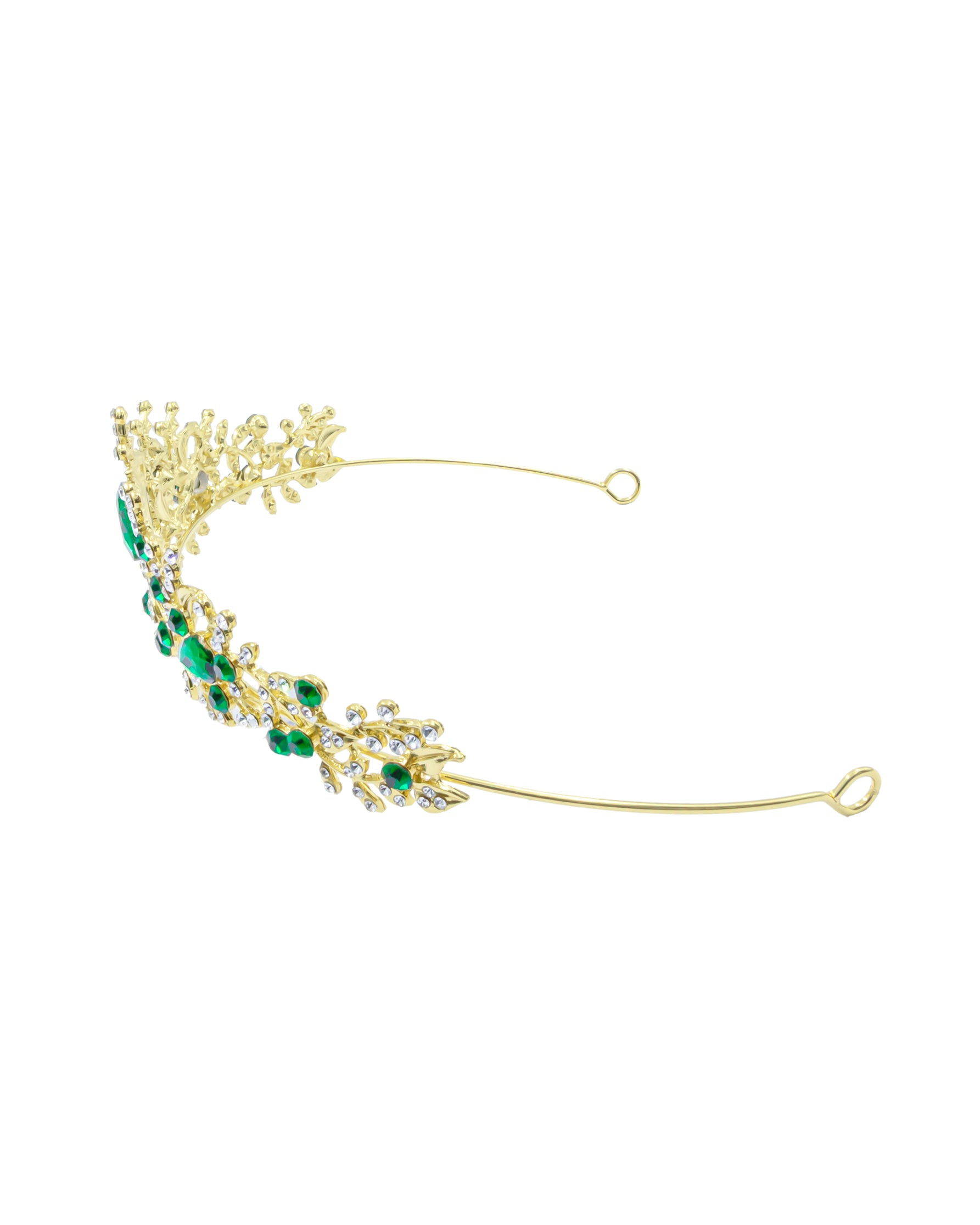Corona Dorada de Diadema con piedras  - M204 Oro Laminado