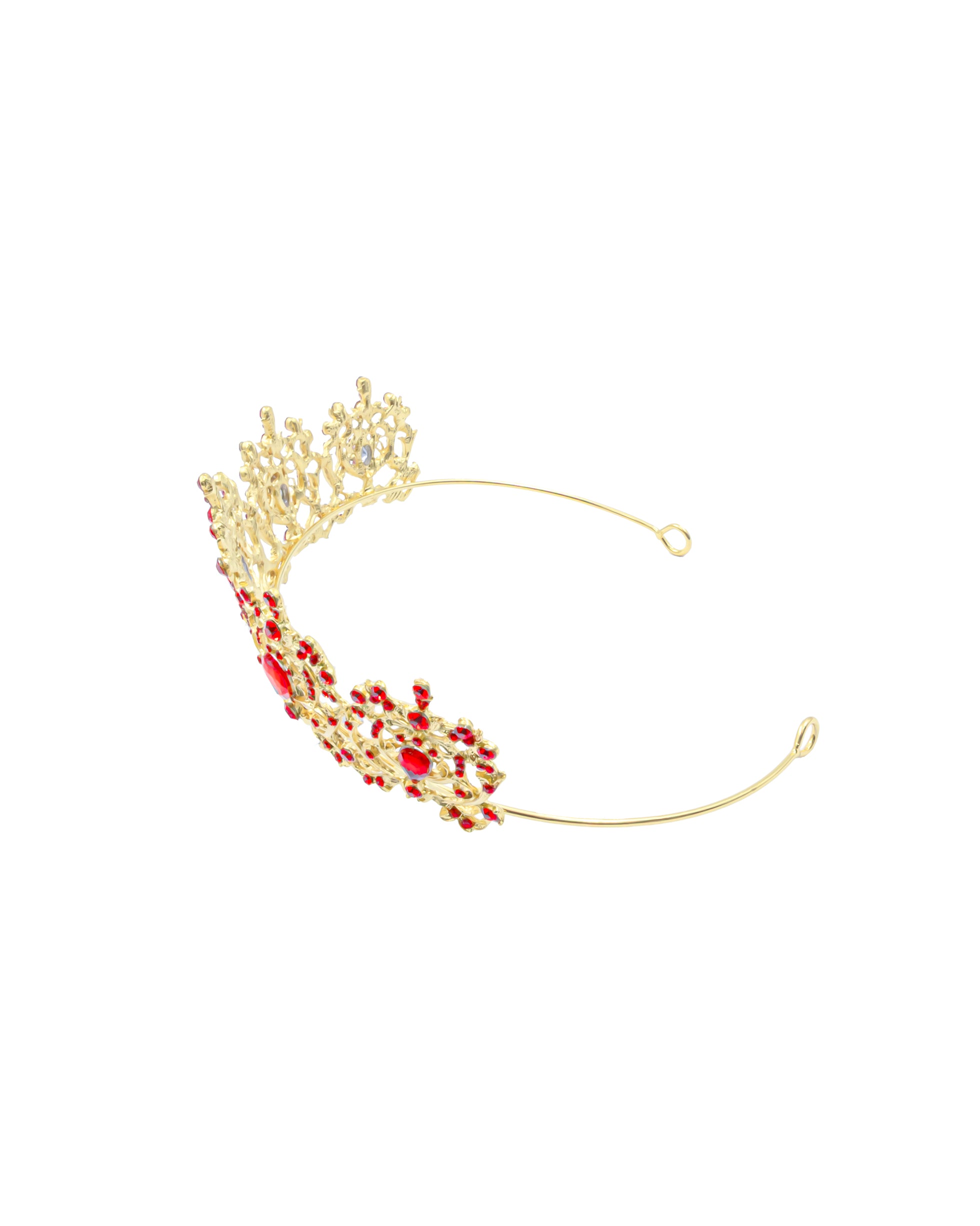 Corona Dorada de Diadema con piedras  - M227 Oro Laminado