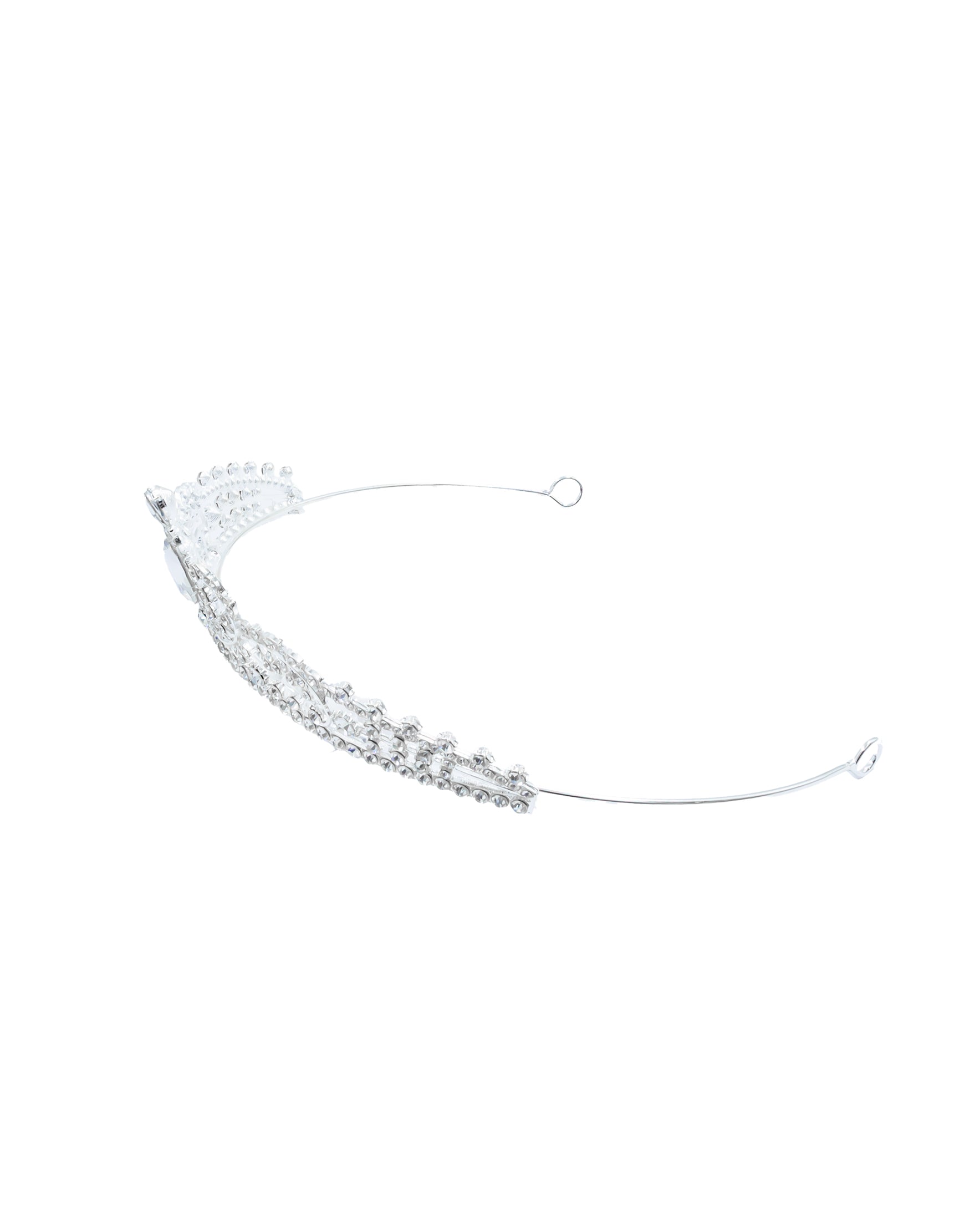 Corona Plateada de Diadema con piedras  - M105 Oro Laminado
