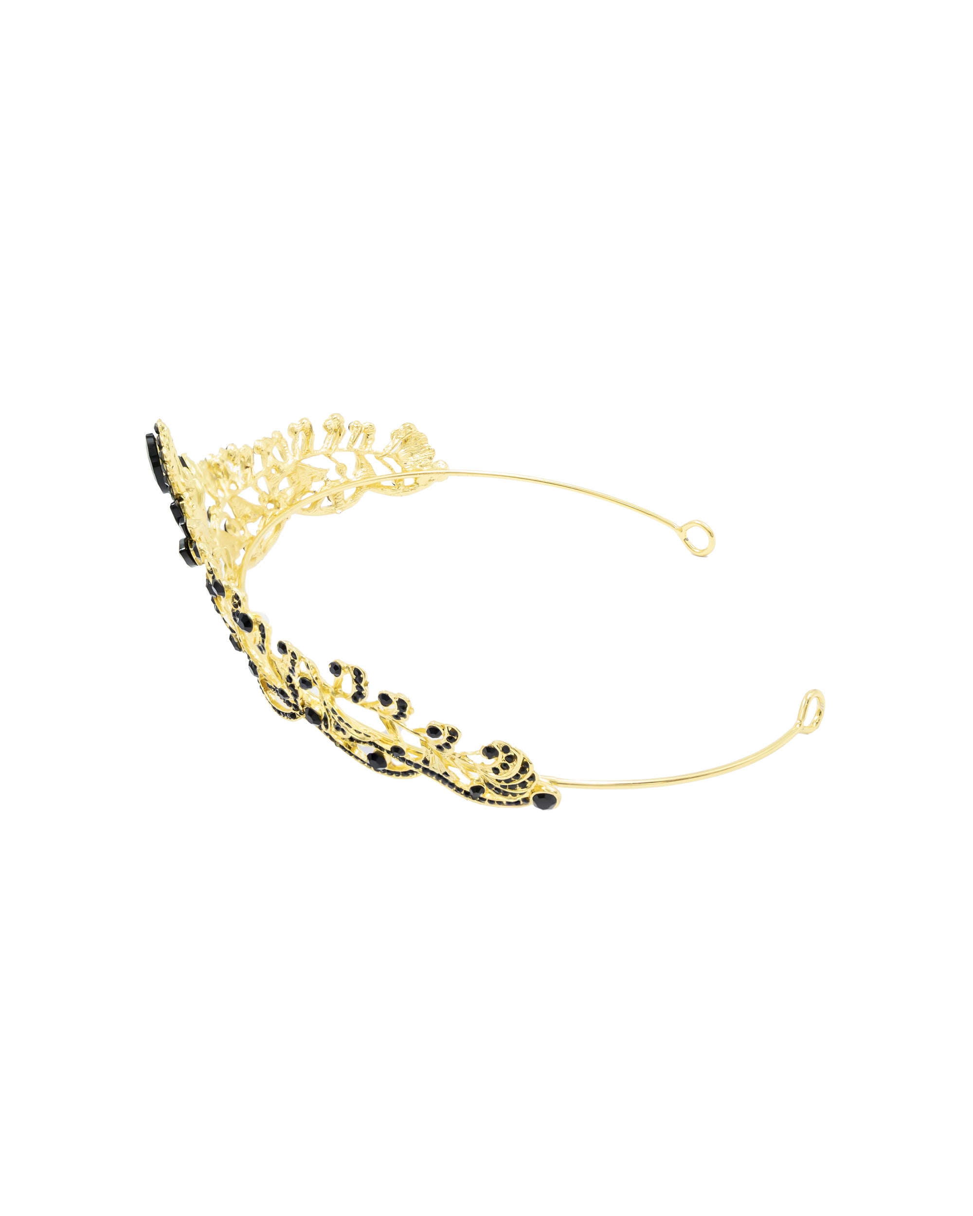 Corona Dorada de Diadema con piedras  - M150 Oro Laminado