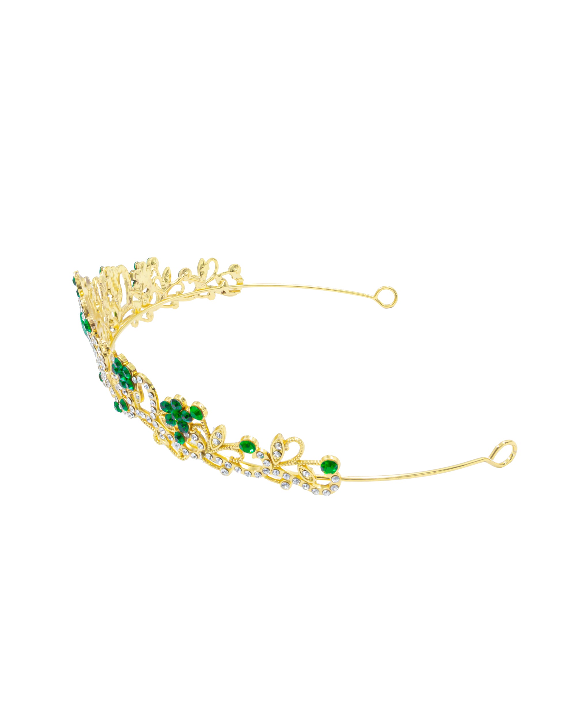 Corona Dorada de Diadema con piedras  - M124 Oro Laminado