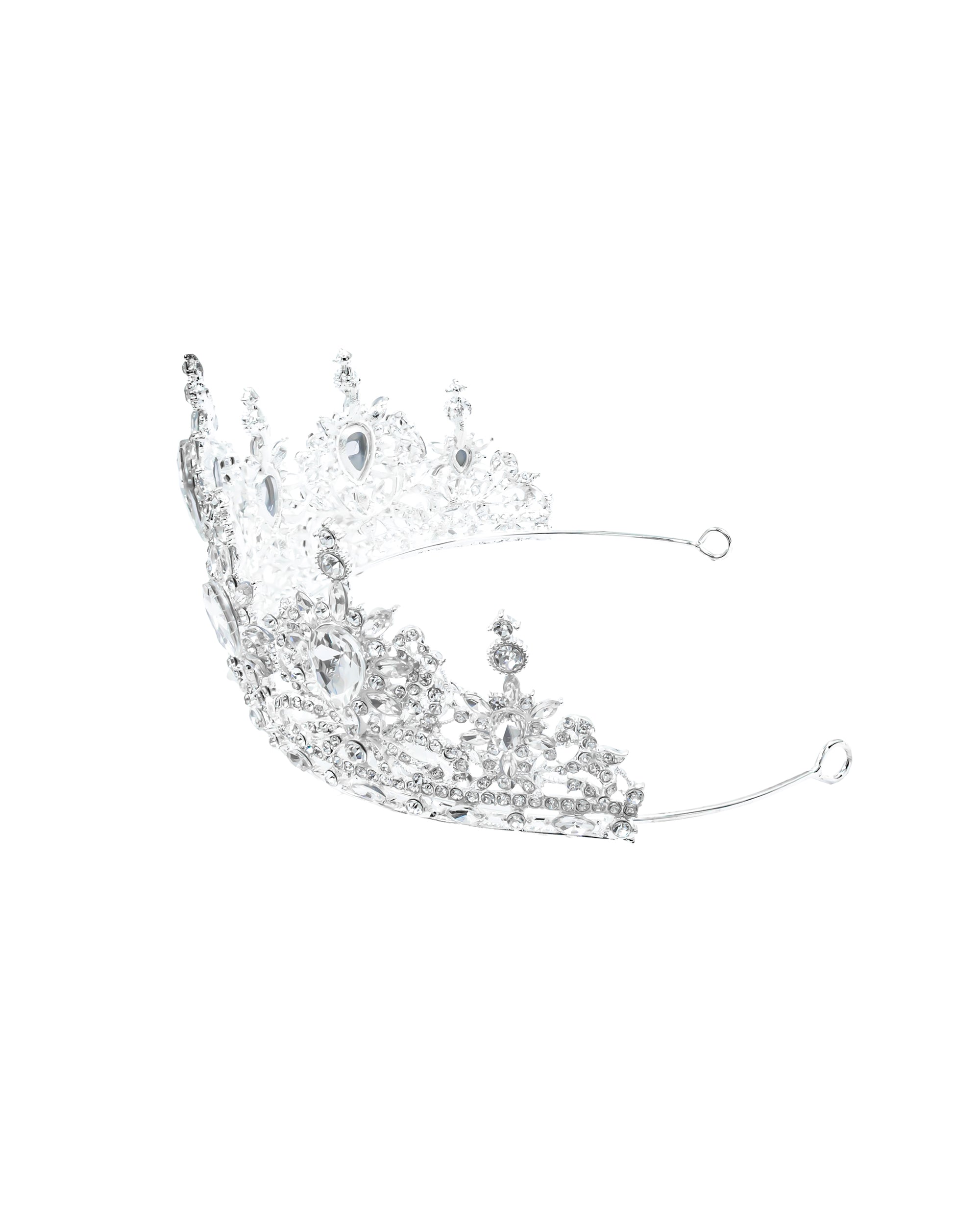 Corona Plateada de Diadema con piedras  - M78 Oro Laminado