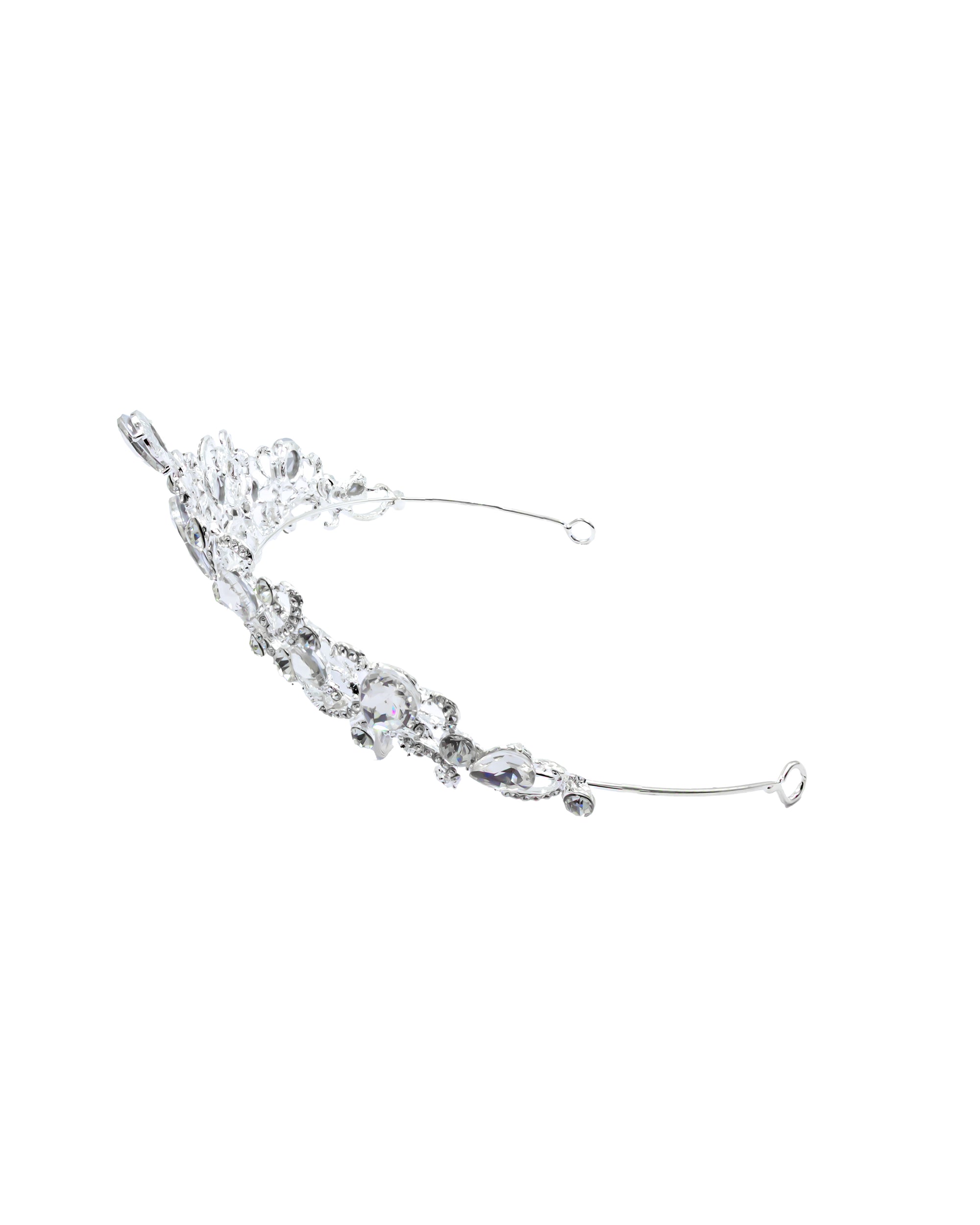 Corona Plateada de Diadema con piedras  - M165 Oro Laminado
