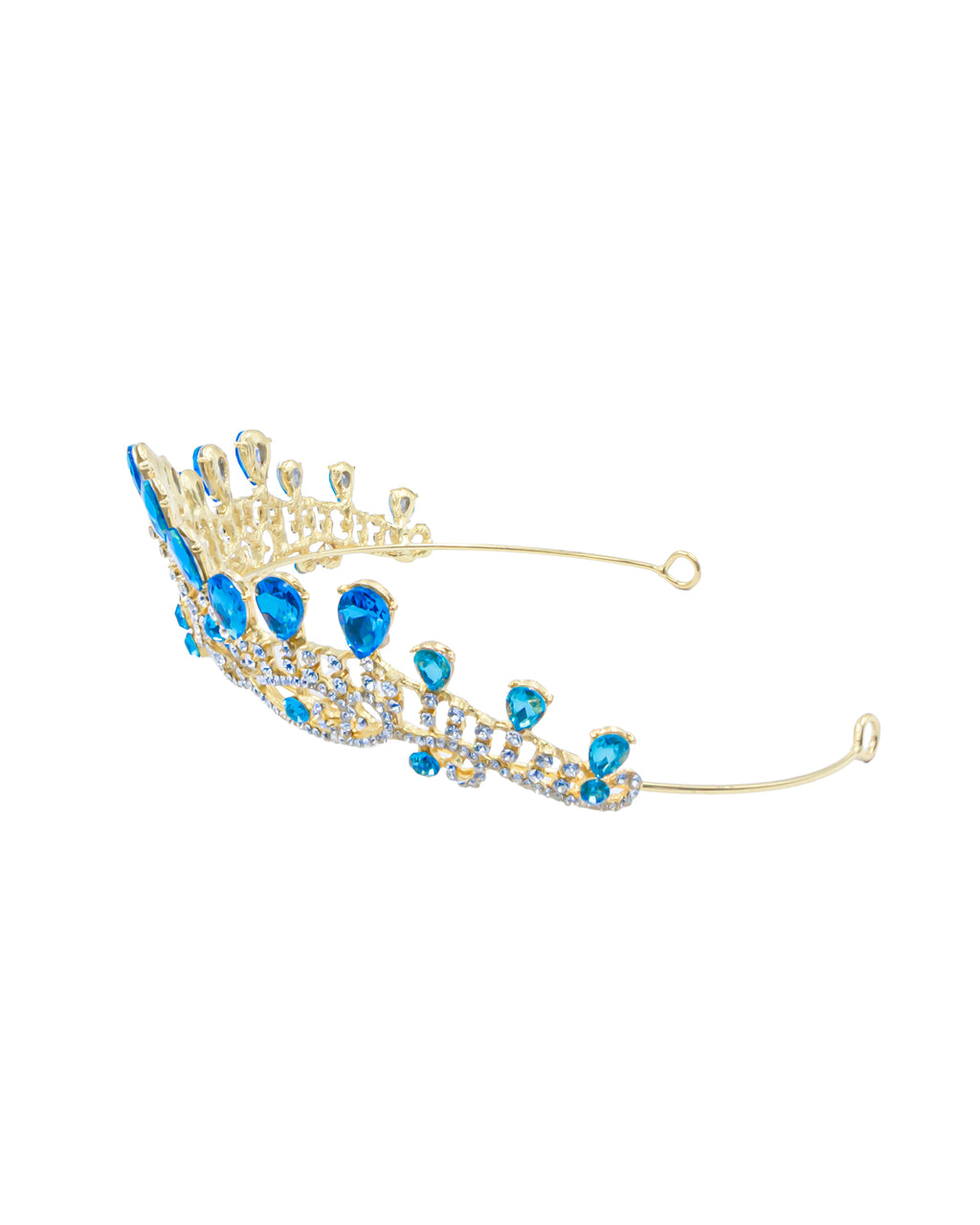 Corona Dorada de Diadema con piedras  - M190 Oro Laminado