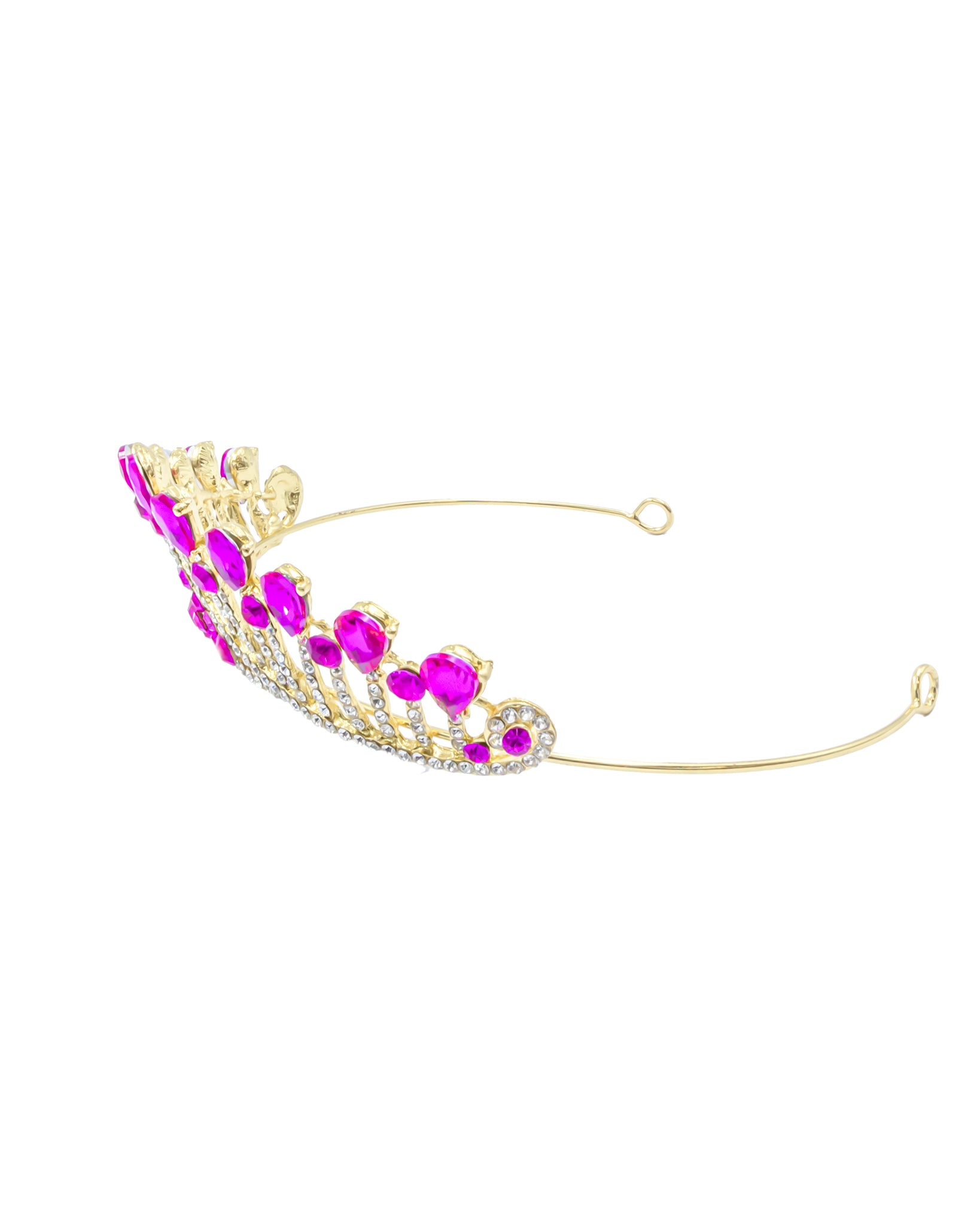 Corona Dorada de Diadema con piedras  - M196 Oro Laminado