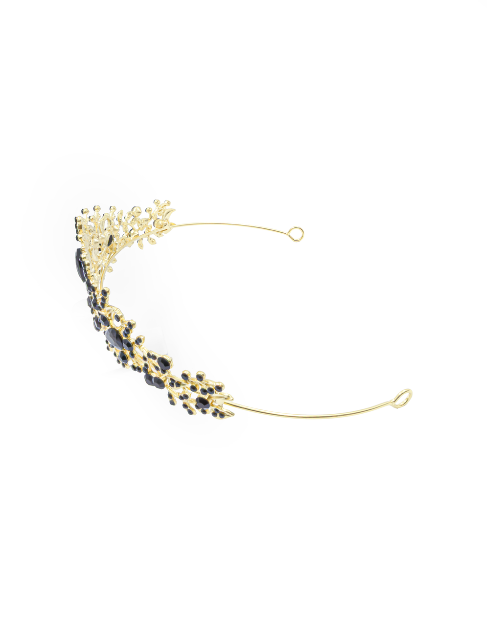 Corona Dorada de Diadema con piedras  - M258 Oro Laminado