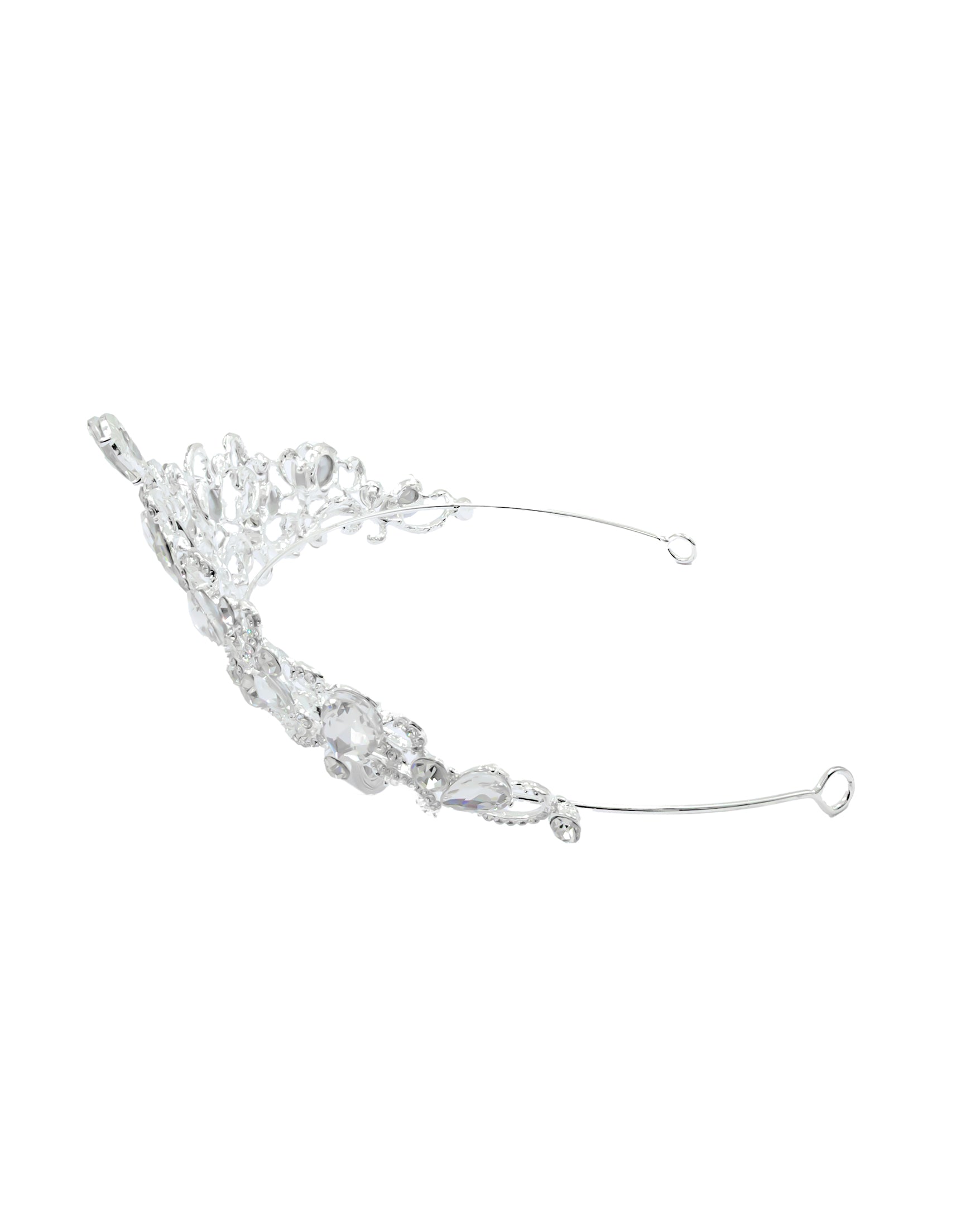 Corona Plateada de Diadema con piedras  - M167 Oro Laminado
