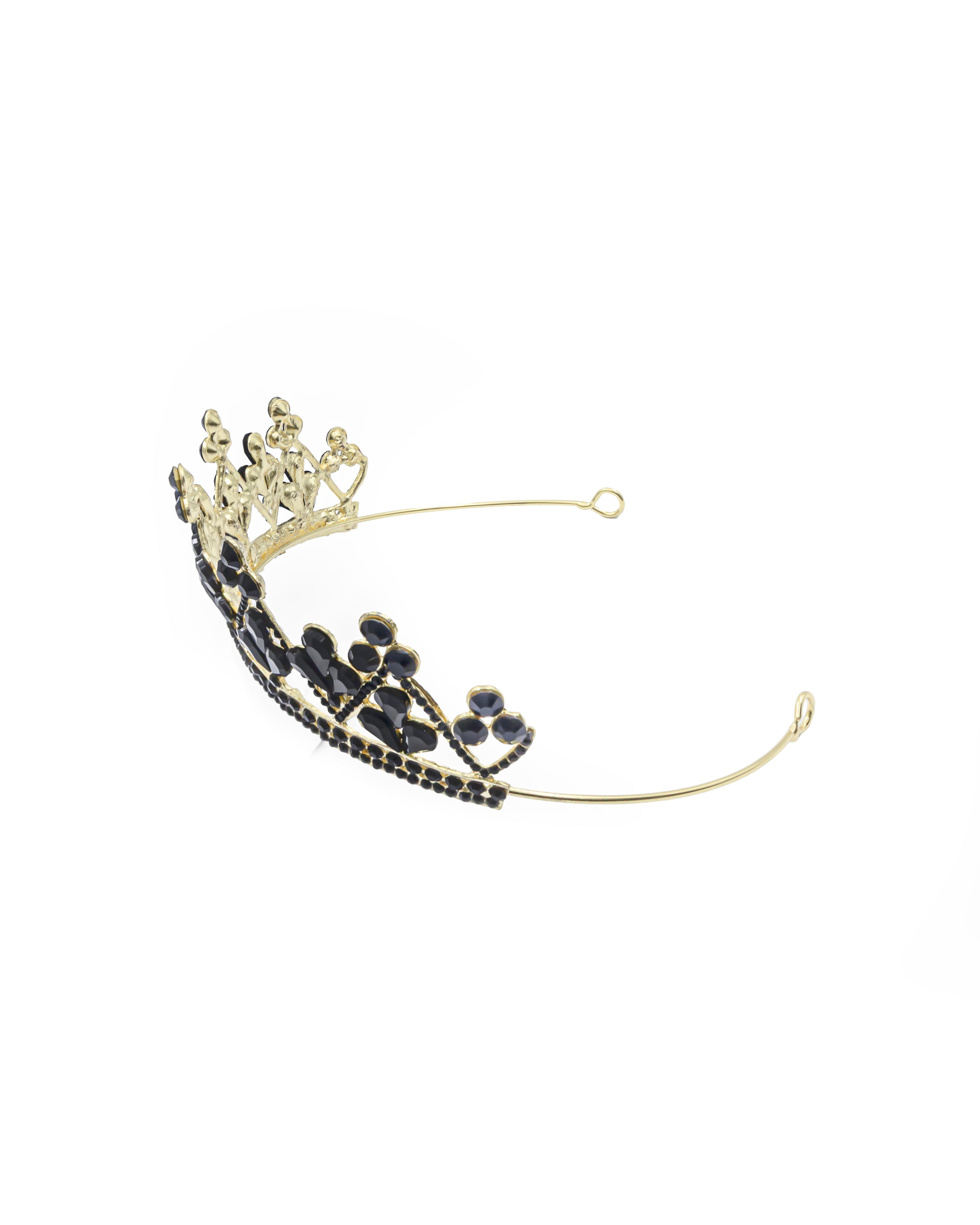 Corona Dorada de Diadema con piedras  - M217 Oro Laminado