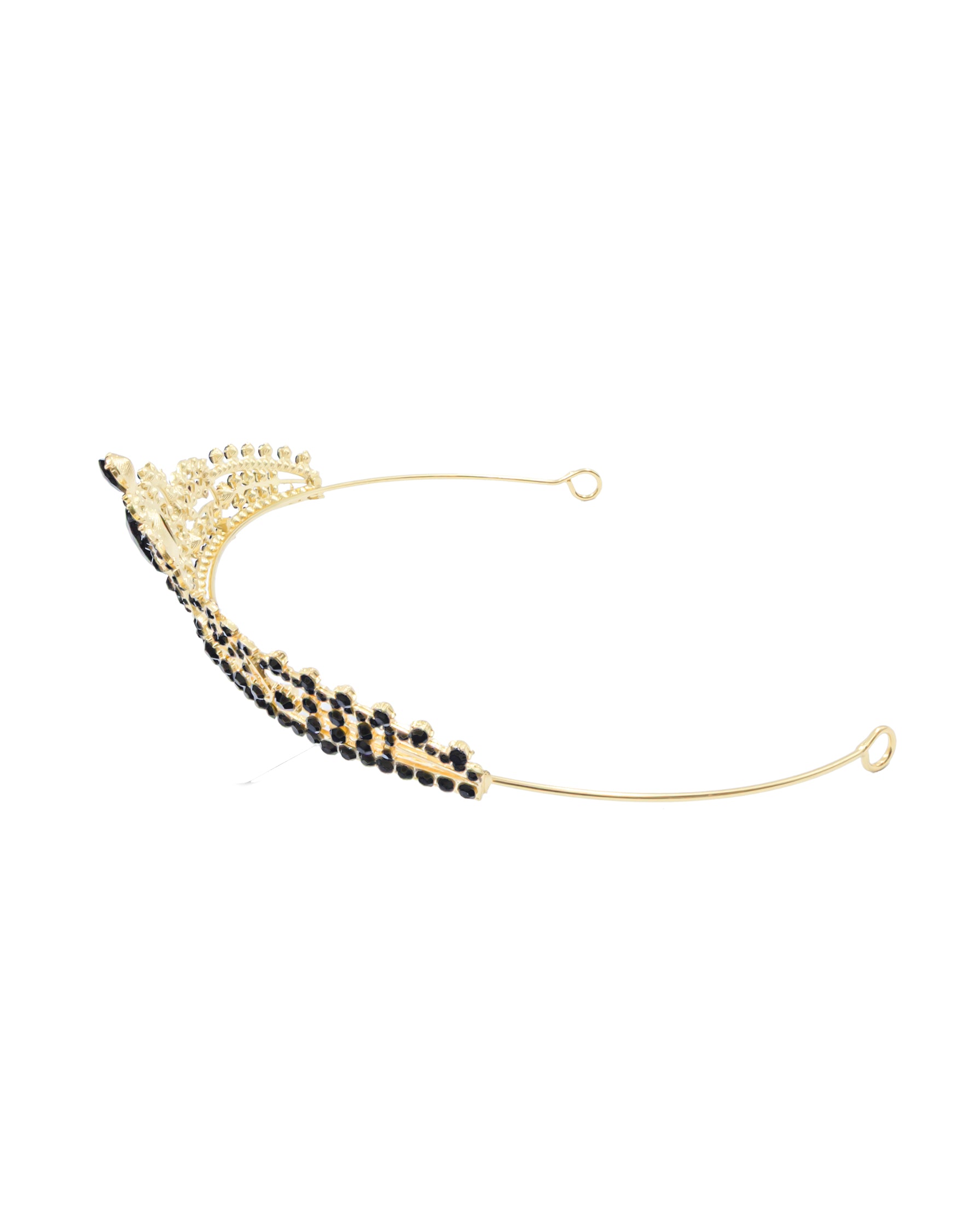Corona Dorada de Diadema con piedras  - M199 Oro Laminado