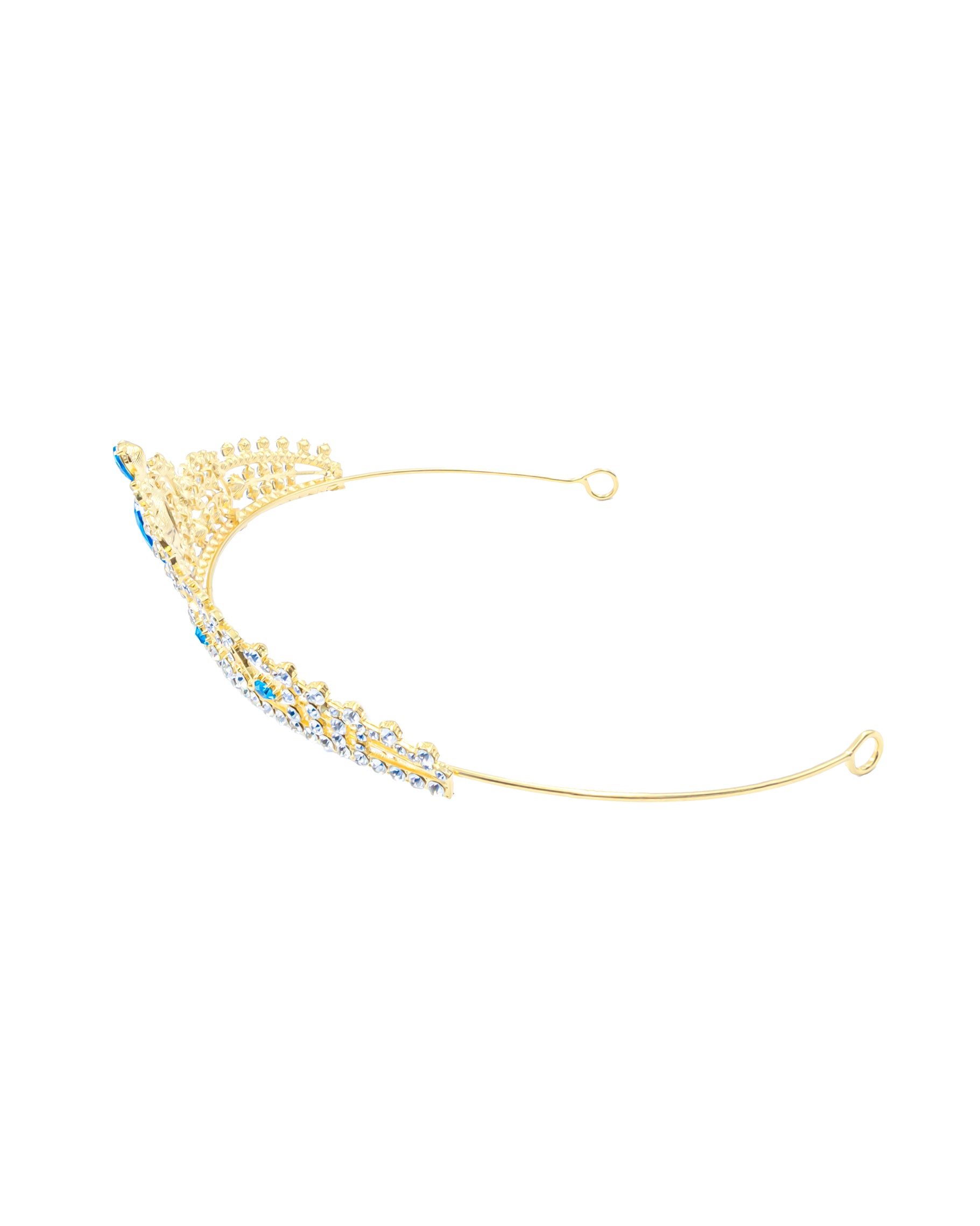Corona Dorada de Diadema con piedras  - M193 Oro Laminado